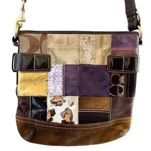 COACH Vintage Patchwork Purse Limited Edition Suede Shoulder Bag